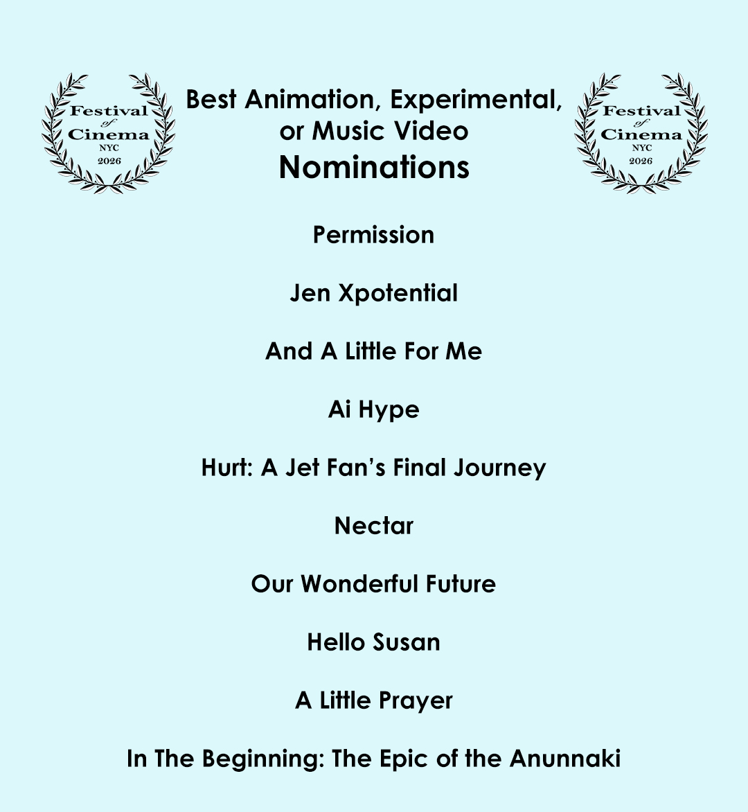 Best Animation, Experimental, or Music Video